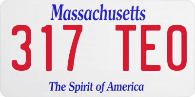 MA license plate 317TE0