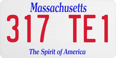 MA license plate 317TE1
