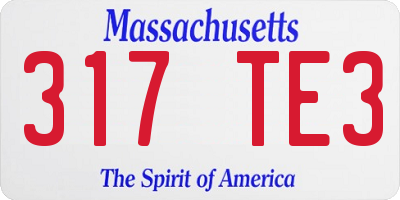 MA license plate 317TE3