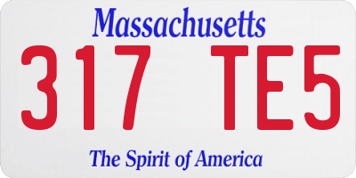 MA license plate 317TE5