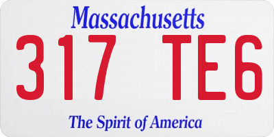 MA license plate 317TE6