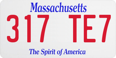 MA license plate 317TE7