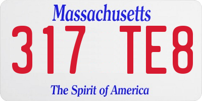 MA license plate 317TE8