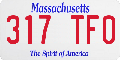 MA license plate 317TF0