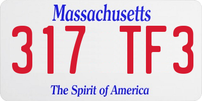 MA license plate 317TF3