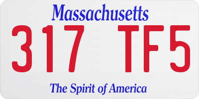 MA license plate 317TF5