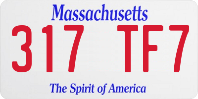 MA license plate 317TF7