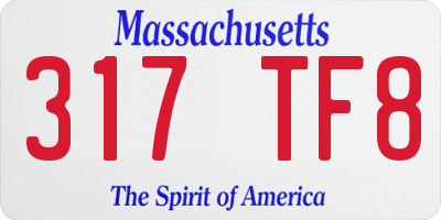MA license plate 317TF8