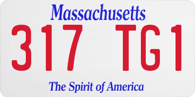 MA license plate 317TG1