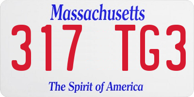 MA license plate 317TG3
