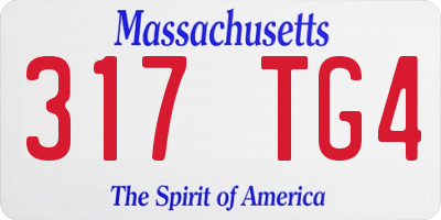 MA license plate 317TG4