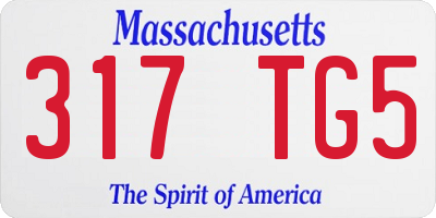 MA license plate 317TG5