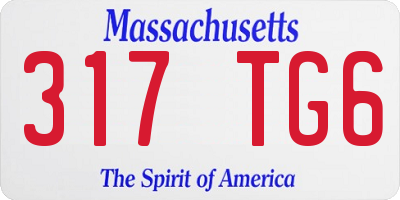 MA license plate 317TG6
