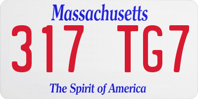 MA license plate 317TG7