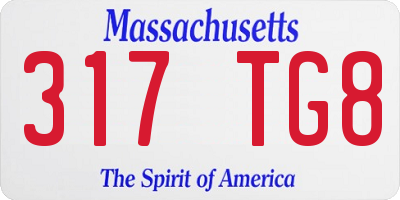 MA license plate 317TG8