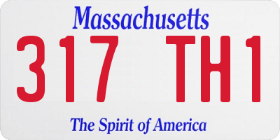 MA license plate 317TH1
