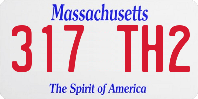MA license plate 317TH2