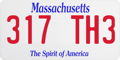 MA license plate 317TH3