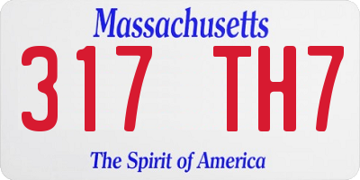 MA license plate 317TH7