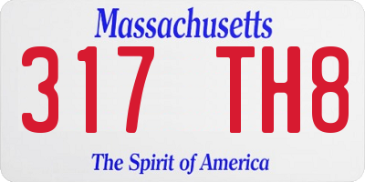MA license plate 317TH8