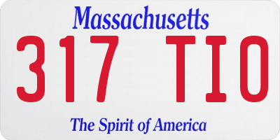 MA license plate 317TI0