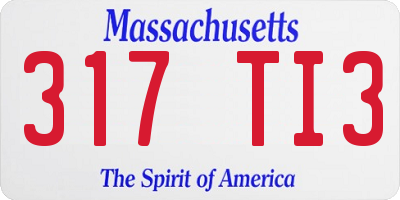 MA license plate 317TI3