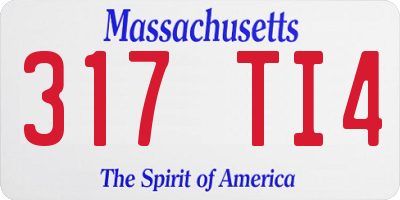 MA license plate 317TI4