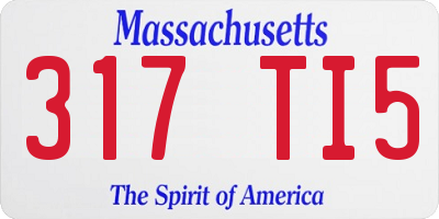 MA license plate 317TI5