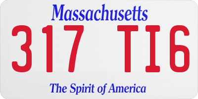 MA license plate 317TI6
