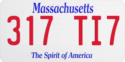 MA license plate 317TI7