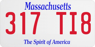 MA license plate 317TI8