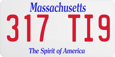 MA license plate 317TI9
