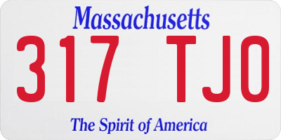 MA license plate 317TJ0