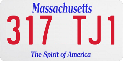 MA license plate 317TJ1