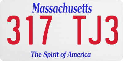 MA license plate 317TJ3