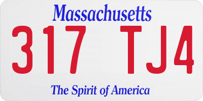 MA license plate 317TJ4
