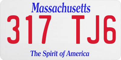 MA license plate 317TJ6