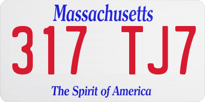 MA license plate 317TJ7