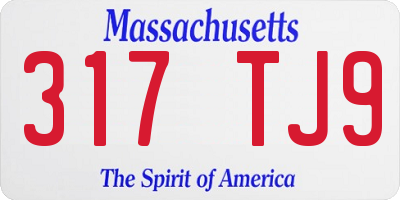 MA license plate 317TJ9