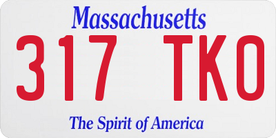 MA license plate 317TK0
