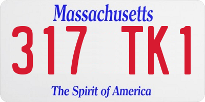 MA license plate 317TK1