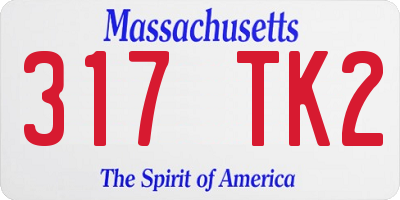 MA license plate 317TK2