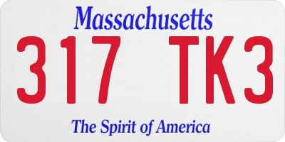 MA license plate 317TK3