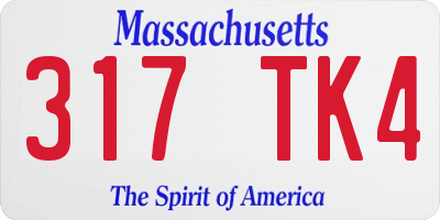 MA license plate 317TK4