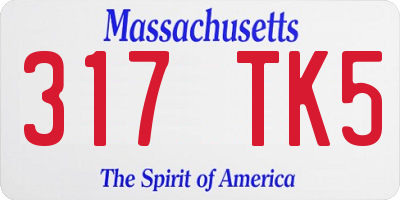 MA license plate 317TK5