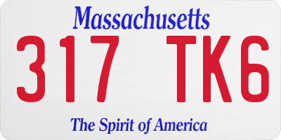 MA license plate 317TK6