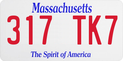 MA license plate 317TK7
