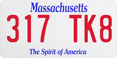 MA license plate 317TK8