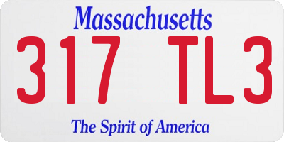 MA license plate 317TL3