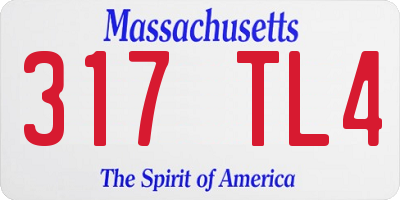 MA license plate 317TL4